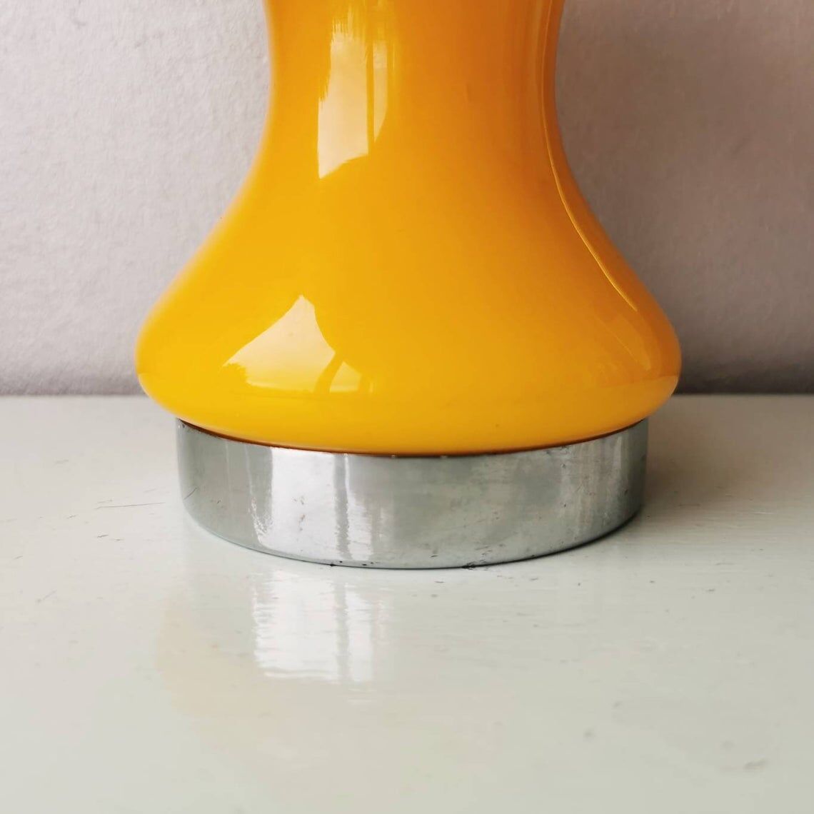 Vintage 80s glass table lamp