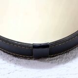 Miroir en cuir de style Adnet