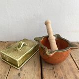 Glazed ceramic butter dish