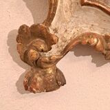 18th century Italian mirror in gilded and painted wood
