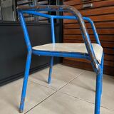 Blue metal child chair