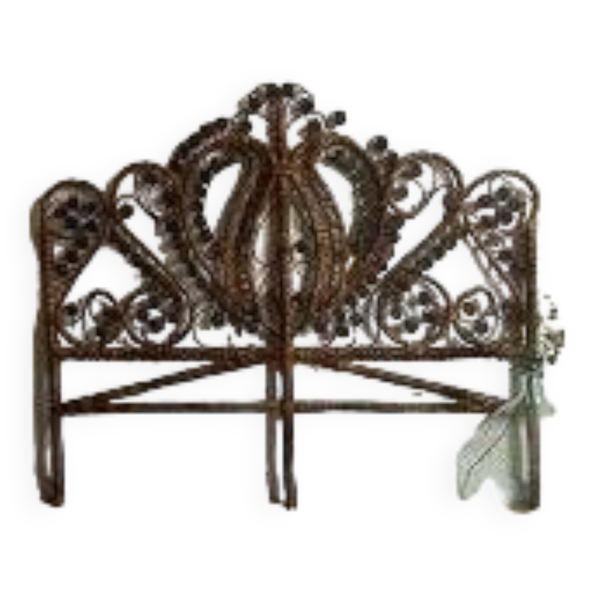 Vintage peacock rattan headboard (150cm)
