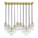 Contemporary Modern Italian Murano Glass and Brass Suspension Lamp