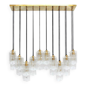 Contemporary Modern Italian Murano Glass and Brass Suspension Lamp