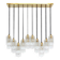 Contemporary Modern Italian Murano Glass and Brass Suspension Lamp