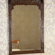Wall Mirror in Brown Oak Frame, 1930s