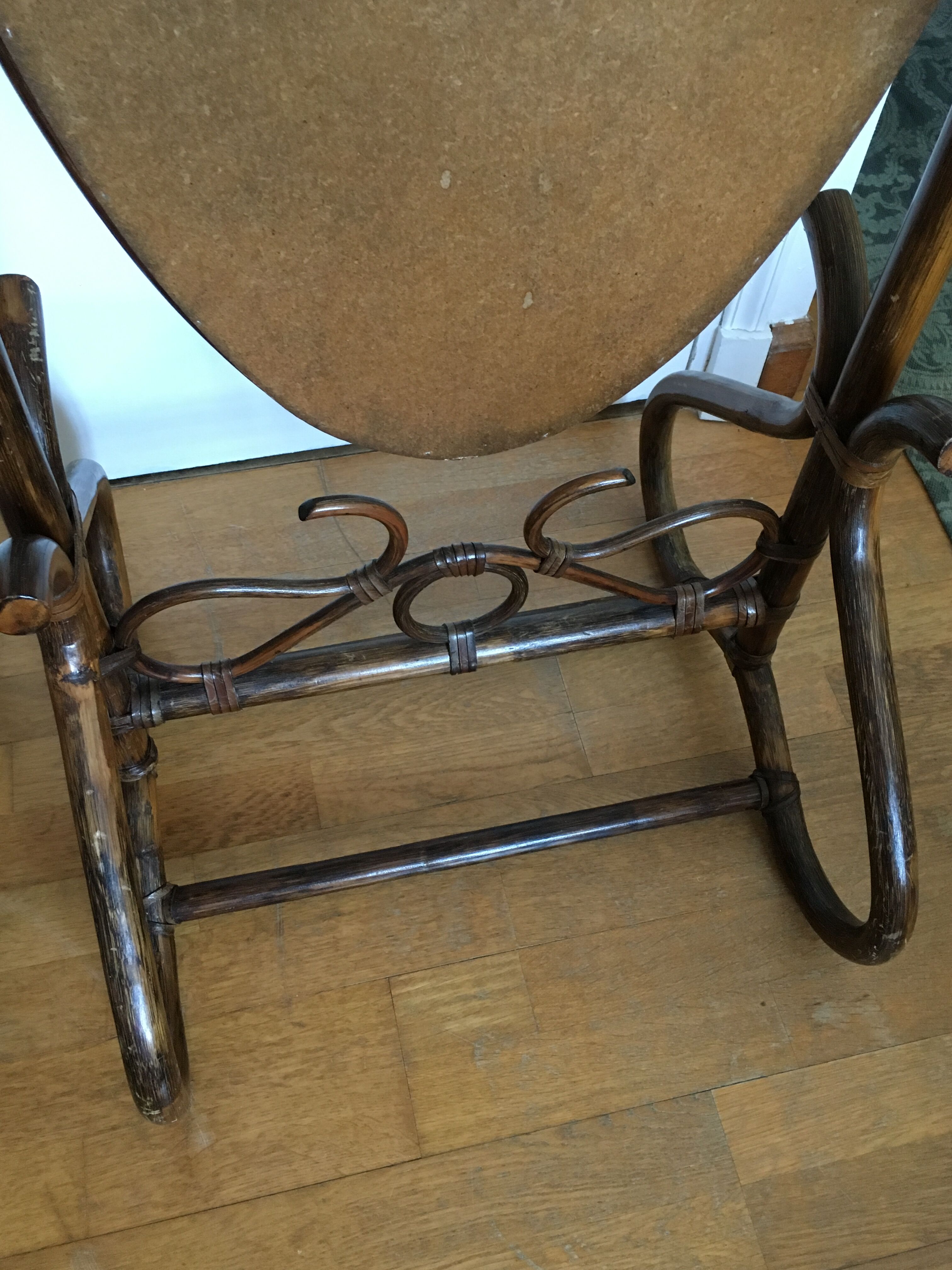 Vintage rattan standing mirror 176x55cm