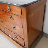 Old chest of drawers with black marble