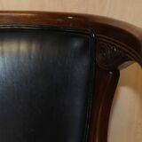 Original Regency office chair in leather and hardwood, style 1815.