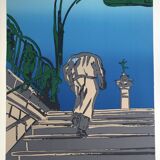 Antonio recalcati, untitled, 1974. original screenprint signed in pencil