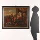 The Holy Family with saints, old painting from the 17th-18th century.
