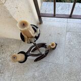 Rustic recycling wrought iron candle holder