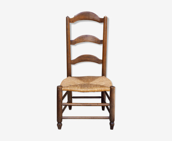 Chaise de nourrice paillée rustique