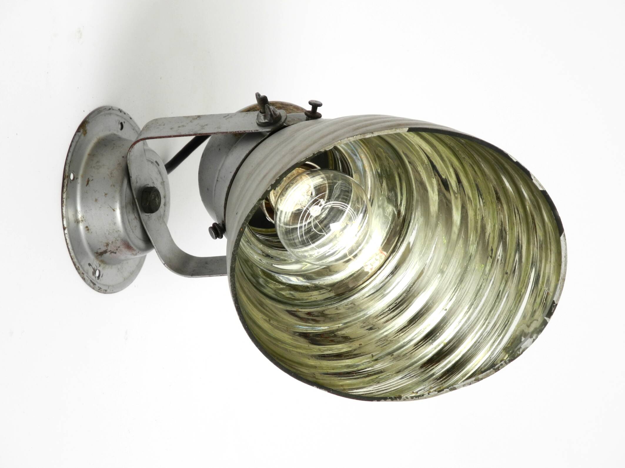 30s wall lamp by Adolf Meyer for Zeiss Ikon with adjustable mirrored shade