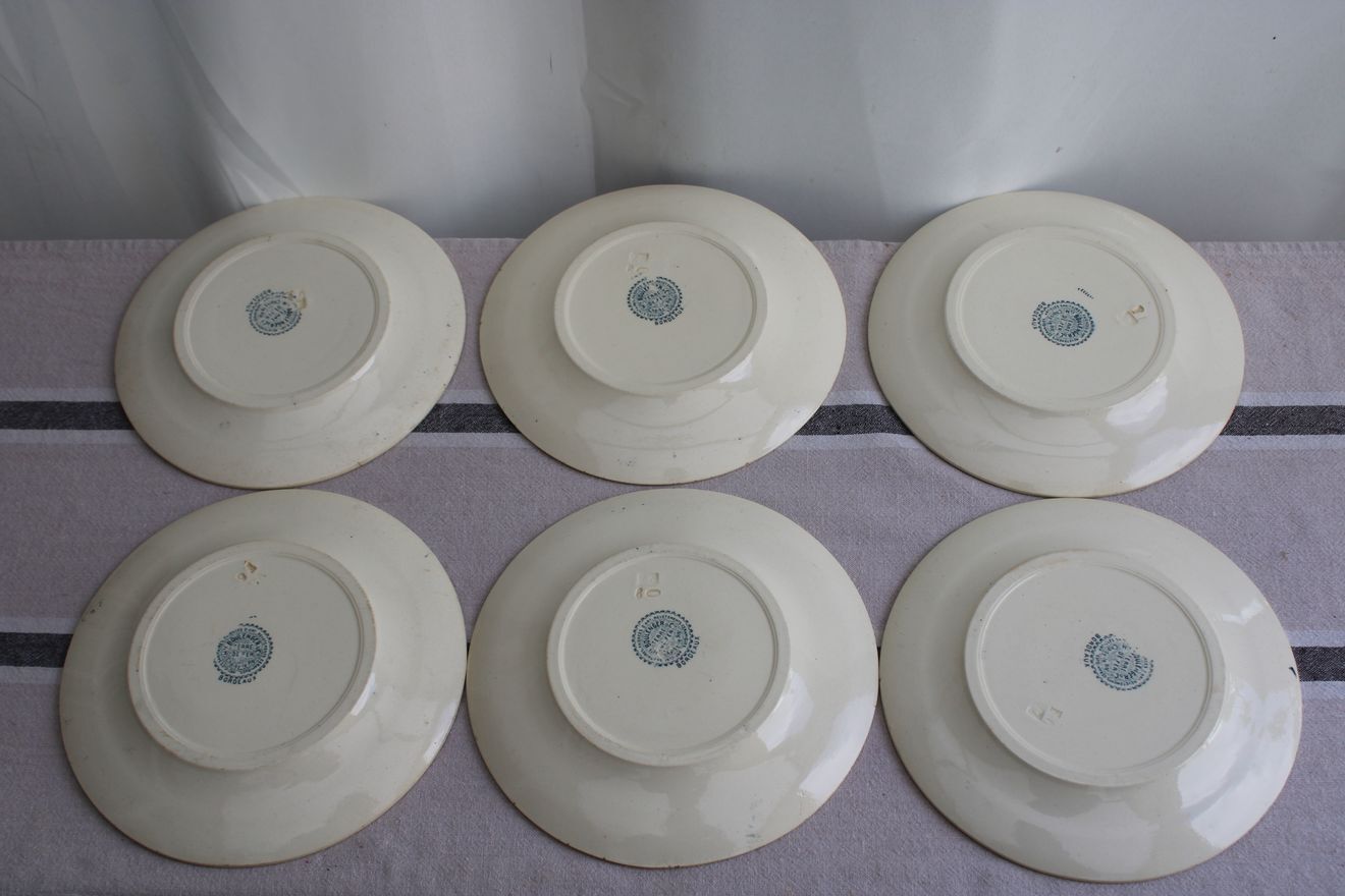 Set of 6 iron earth dessert plates