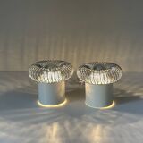 Pair of vintage design spring lamp wall lights from the 70s