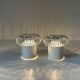 Pair of vintage design spring lamp wall lights from the 70s