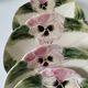 4 barbotine plates with pansies H. Boulenger Choisy-le-Roi