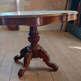 Console table in wood and marble