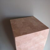 Column, Hollywood Regency style travertine pedestal, 1970s