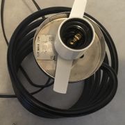 Lamp spring, black metal base and opaline 1980