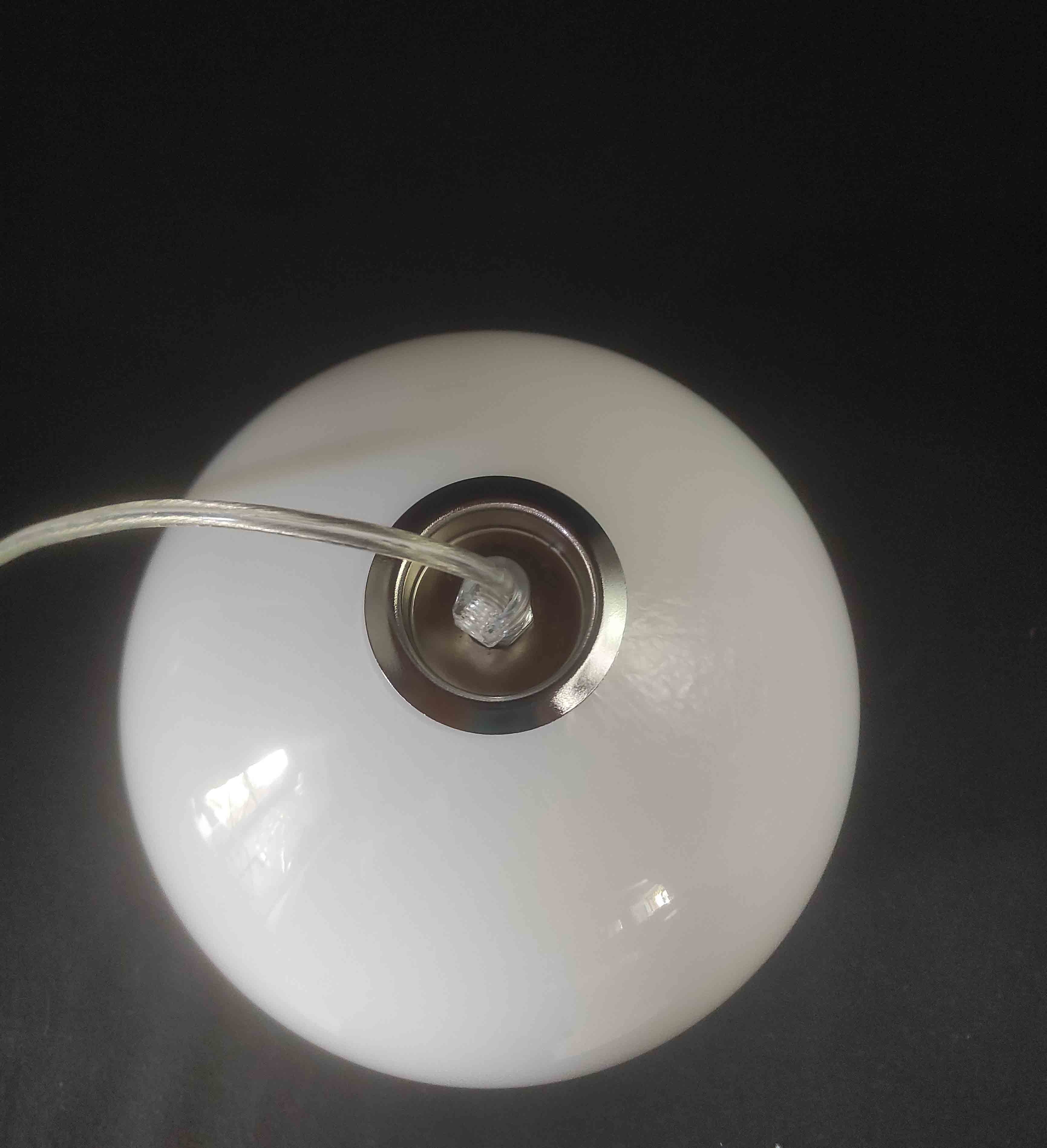 Opaline white globe pendant light