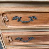 Bibus Louis XV chest of drawers renovated in raw solid wood and marquetry