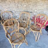 Set of 4 rattan chairs