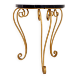 Art Deco Side Table in Marble and Gild Iron
