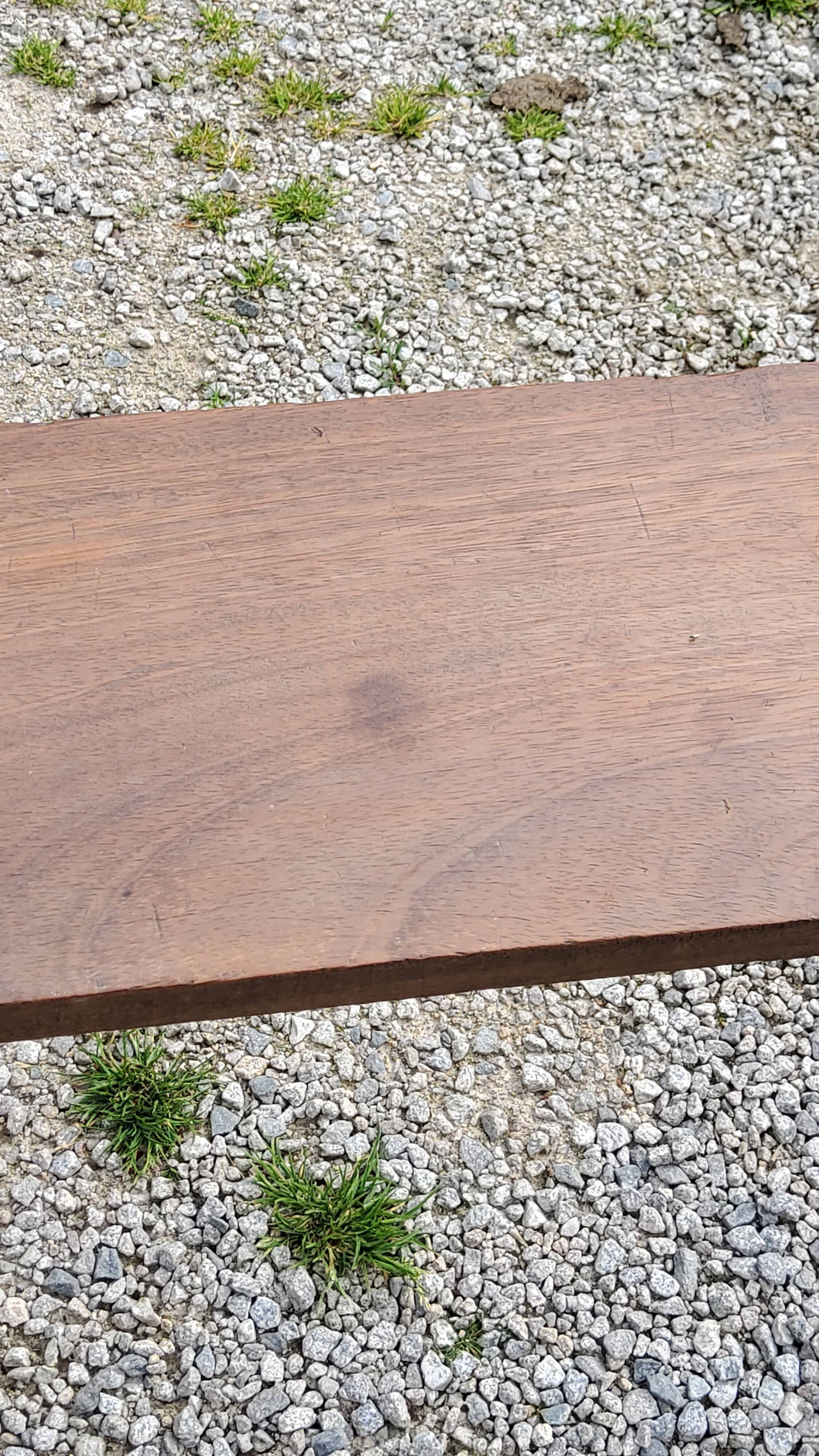 Brutalist bench of the 30s in solid mahogany