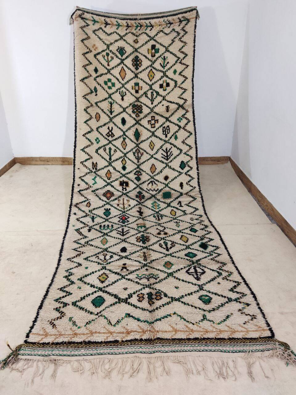 Handmade Moroccan Berber rug 376 X 133 CM