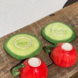 2 coffee cups red flowers and leaf in slurry shepherd