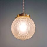 Art Deco satin glass pendant (2 available), 1920s-30s