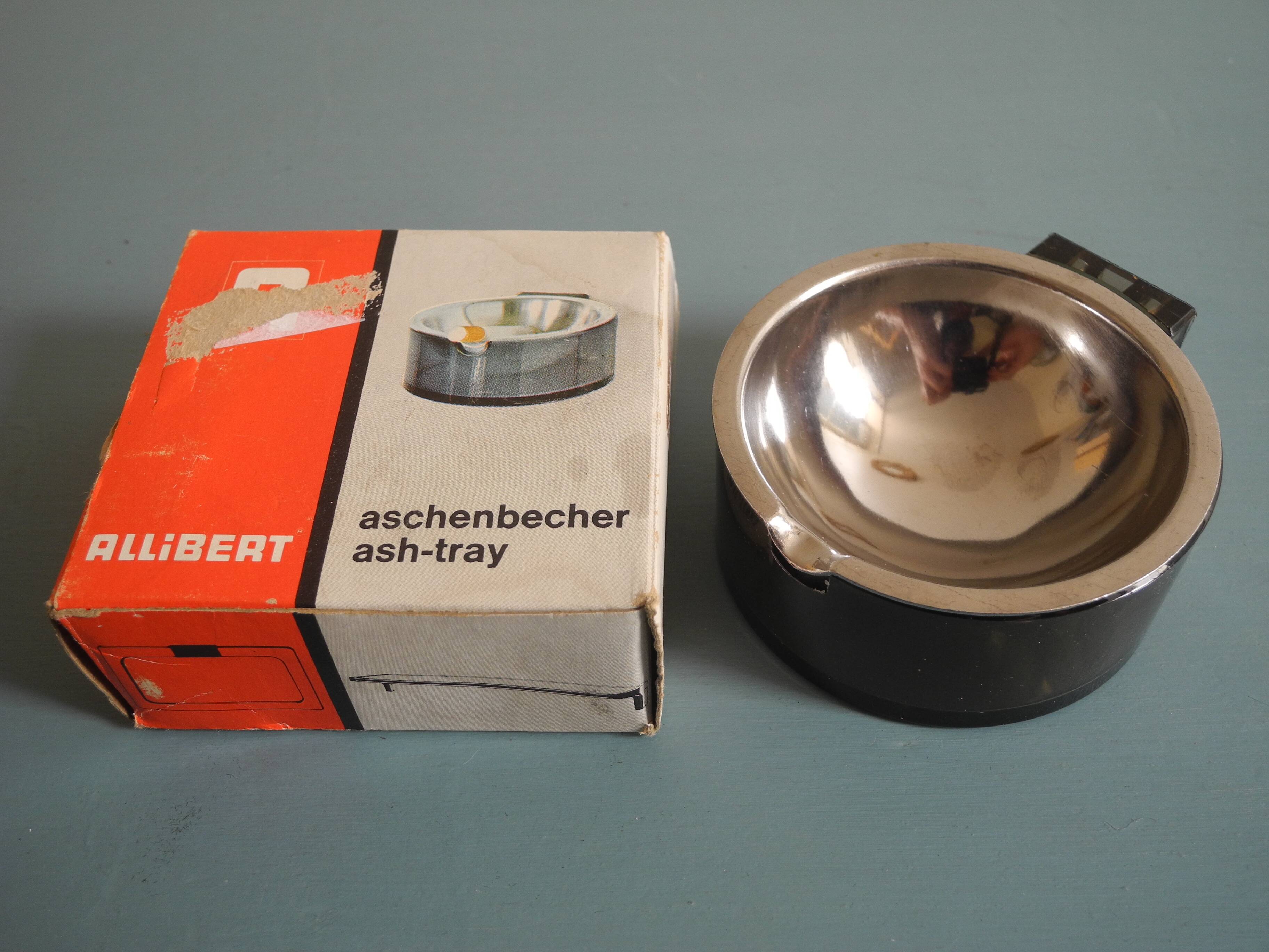 Old smoked brown ashtray Allibert vintage deco french ashtray 70s