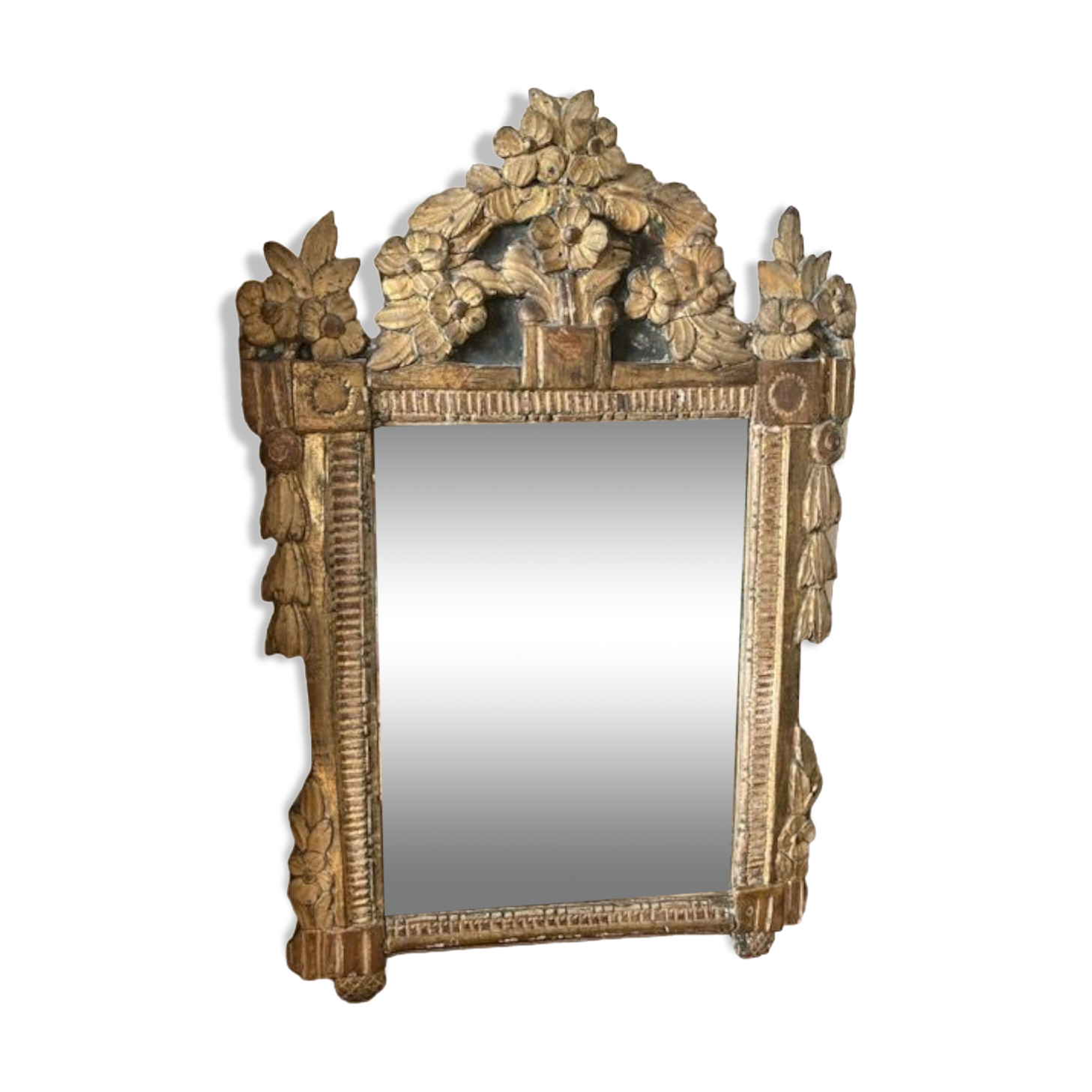 Old mirror gilded wood style L XVI