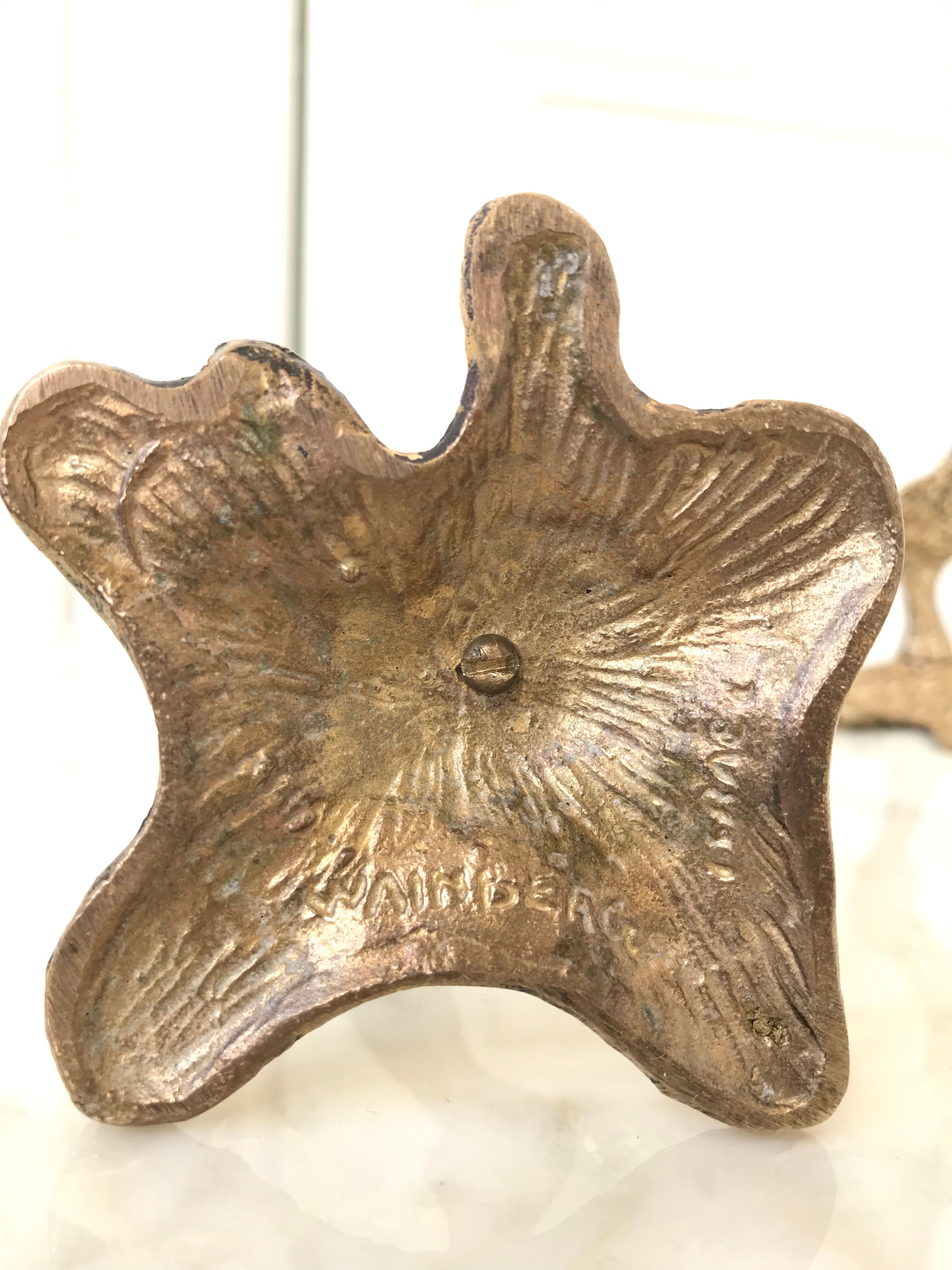 Pair of gilded bronze candle holders