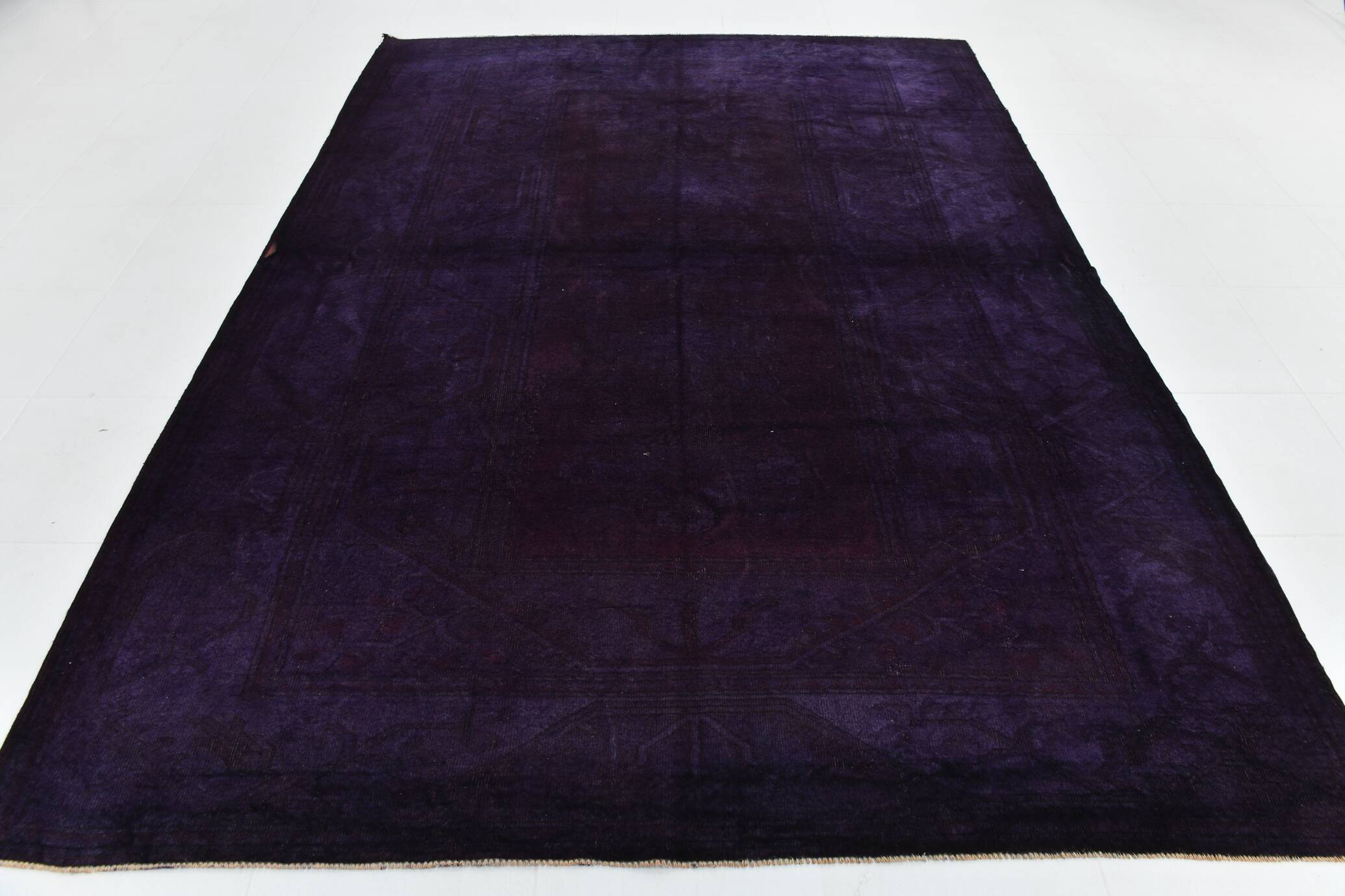 7x10 Dark Purple Turkish Vintage Rug, 215x292 Cm