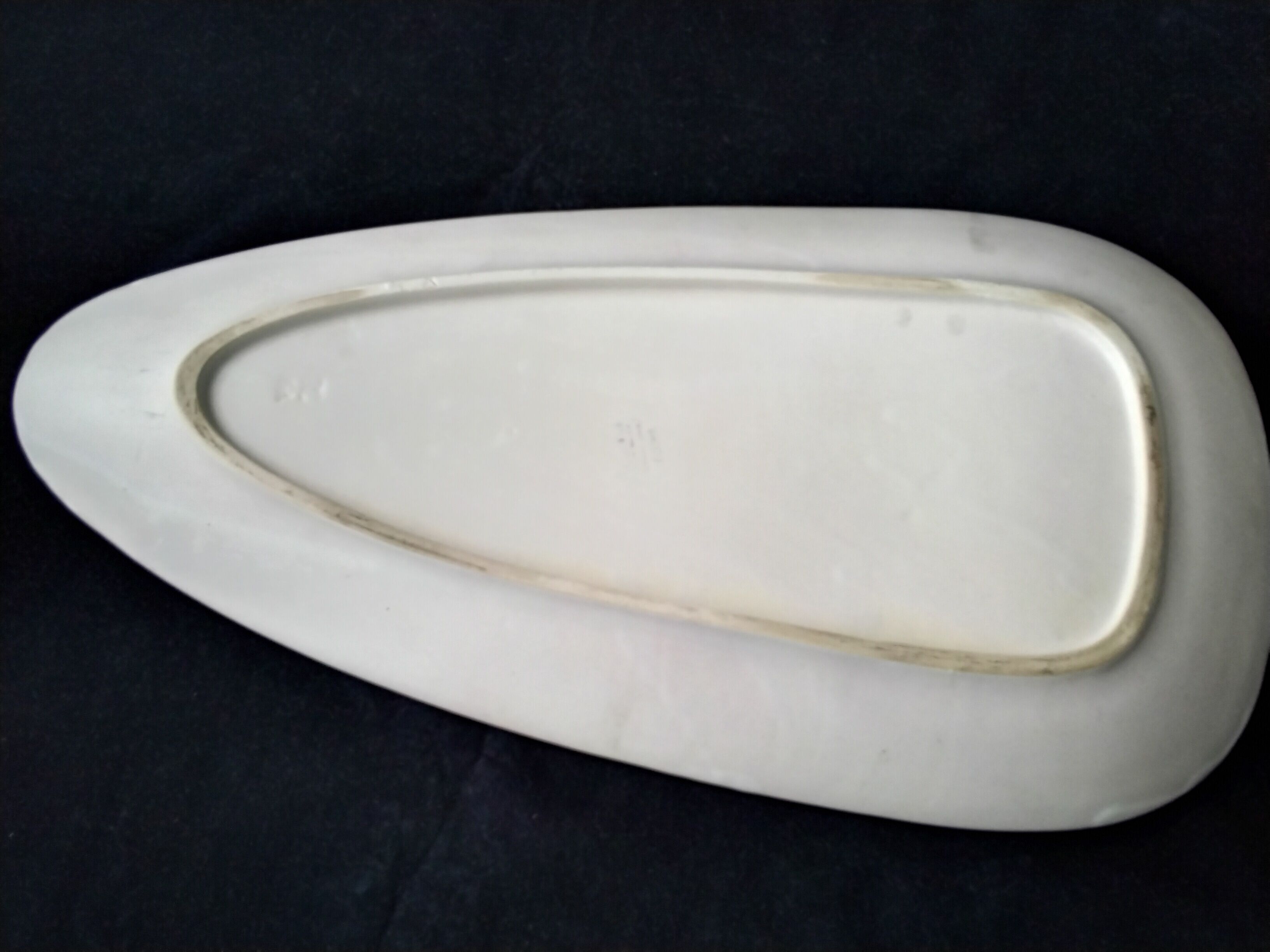 Ceramic fish dish from Niderviller model Ecume
