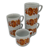 Série de 6 tasse mug vintage décors fleurs monopole