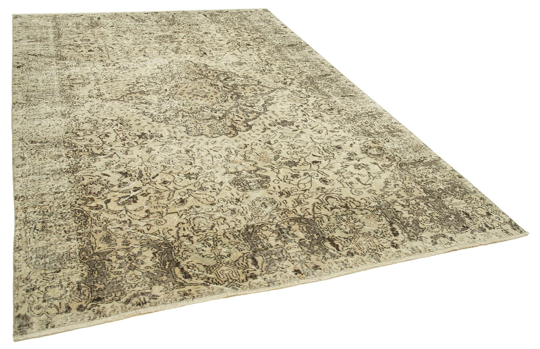 Hand-knotted antique turkish beige carpet 202 cm x 312 cm