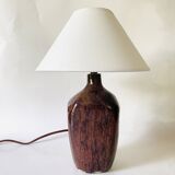 Lampe céramique, câble tissu, abat-jour coton