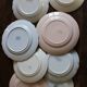 8 small paired plates Badonviller Saint Amand Rose Luzin Digoin Sarreg