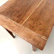 Farm table, old solid oak dough trough, France, around 1920.