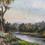 Paintings during HSP "Animated landscapes / river" signed Lefranc + frame XX°