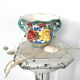 Cache pot fleurs plante en céramique italienne émaillée