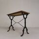 Bistro table with an oak top on a cast iron base, 1930s.