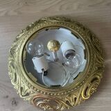 Vintage brass and chiseled glass ceiling light