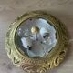 Vintage brass and chiseled glass ceiling light