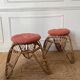 Paire de tabourets en rotin