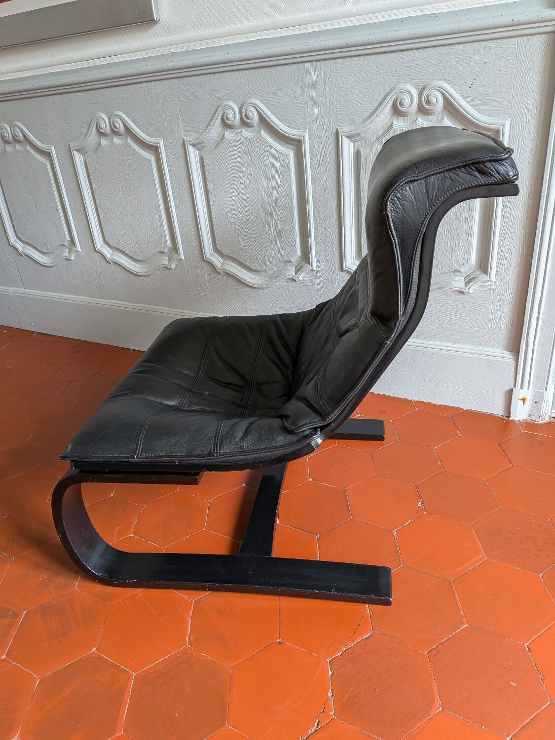 Fauteuil cuir années 70 de Nelo Möbel
